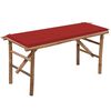 vidaXL Tuinbank inklapbaar met kussen 118 cm bamboe