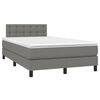 vidaXL Boxspring met matras stof donkergrijs 120x200 cm