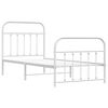 vidaXL Bedframe met hoofd- en voeteneinde metaal wit 90x190 cm