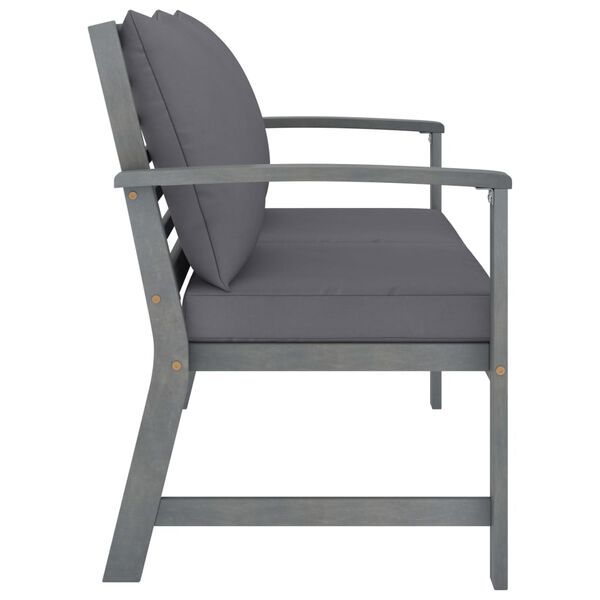 vidaXL Tuinbank met donkergrijs kussen 120 cm massief acaciahout