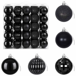 vidaXL Kerstballen set 75 st Zwart 6 cm Polystyreen