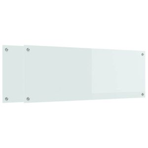 vidaXL Keukenachterwand 2 st Wit 110 x 40 cm gehard glas