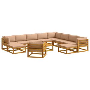 vidaXL Bankstel 12 st Naturel Massief Acaciahout