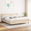 vidaXL Boxspring met matras stof cr&egrave;mekleurig 160x200 cm