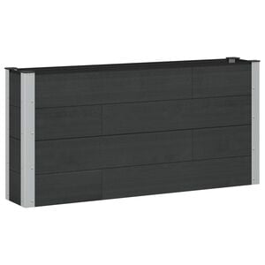 vidaXL Verhoogde plantenbak Zwart 150 x 30 x 72 cm alu.