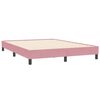 vidaXL Boxspring met matras en LED fluweel roze 140x210 cm