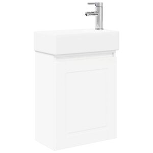 vidaXL Badkamermeubel met kraan Wit 45,5 x 22,5 x 84 cm