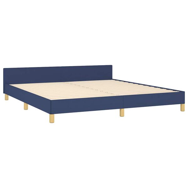 vidaXL Bedframe met hoofdeinde zonder matras 180x200 cm stof blauw