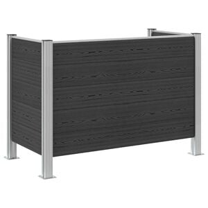 vidaXL Afvalbak Schutting Grijs 161 x 85 x 115 cm Aluminium en WPC
