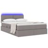 vidaXL Opbergbed met LED met matras met LED Taupe 140 x 200 cm Stof