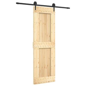 vidaXL Schuifdeur Naturel en Zwart 70 x 210 cm Massief Grenenhout