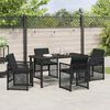 vidaXL Tuin eettafelset 5 pcs Zwart poly rattan