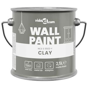 vidaXL Muurverf Grijs 2,5 L Wandprint
