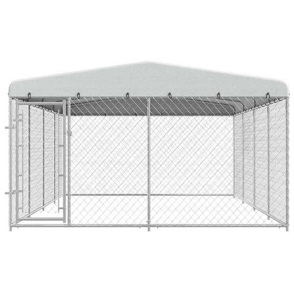 vidaXL Hondenkennel voor buiten met dak 7,6x3,8x2,3 m