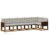 vidaXL Buiten bankenset met kussen 6 pcs Naturel en lichtgrijs