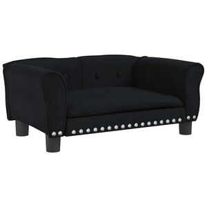 vidaXL Hondenmand 70x45x30 cm fluweel zwart