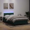 vidaXL Boxspring met matras en LED fluweel donkergroen 120x220 cm