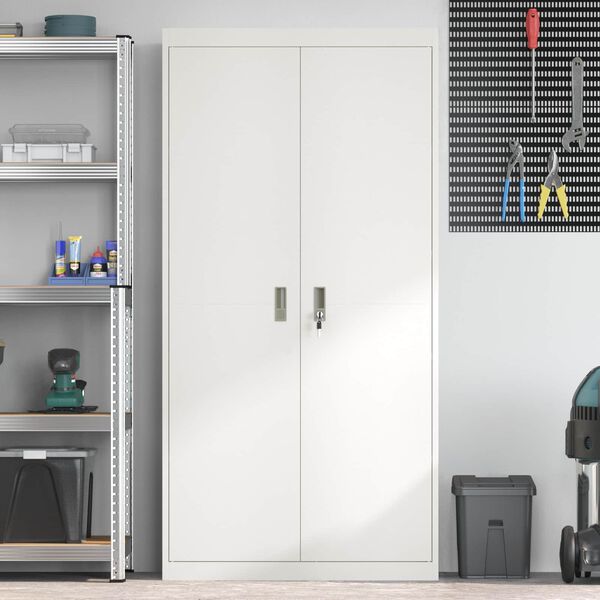 vidaXL Opbergkast 2 pcs Wit 90 x 40 x 180 cm Staal