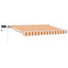 vidaXL Handmatige Luifelhouder met LED's Geel en Oranje 2,5 x 2 m