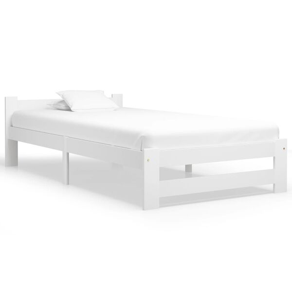 vidaXL Bedframe massief grenenhout wit 90x200 cm