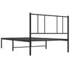 vidaXL Bedframe met hoofdbord metaal zwart 107x203 cm
