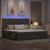 vidaXL Opbergbed met LED met matras Taupe 200 x 200 cm Polyester