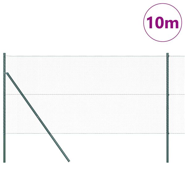 vidaXL Afrasteringspaal Groen 10 x 1 m (13 mm gaas) Staal en PVC