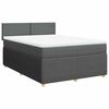 vidaXL Boxspring met matras stof donkergrijs 140x200 cm