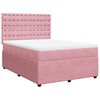 vidaXL Boxspring met matras fluweel roze 140x190 cm