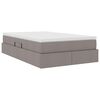 vidaXL Opslag bed met matras met matras Taupe 120 x 190 cm Polyester