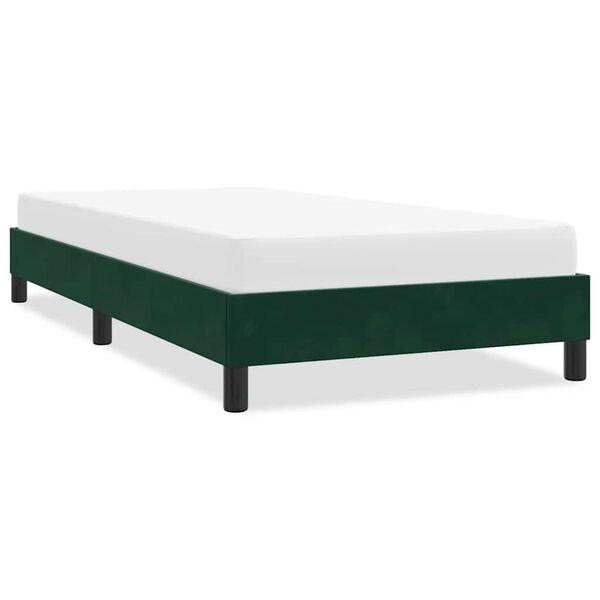 vidaXL Bedframe zonder matras 80x220 cm fluweel donkergroen
