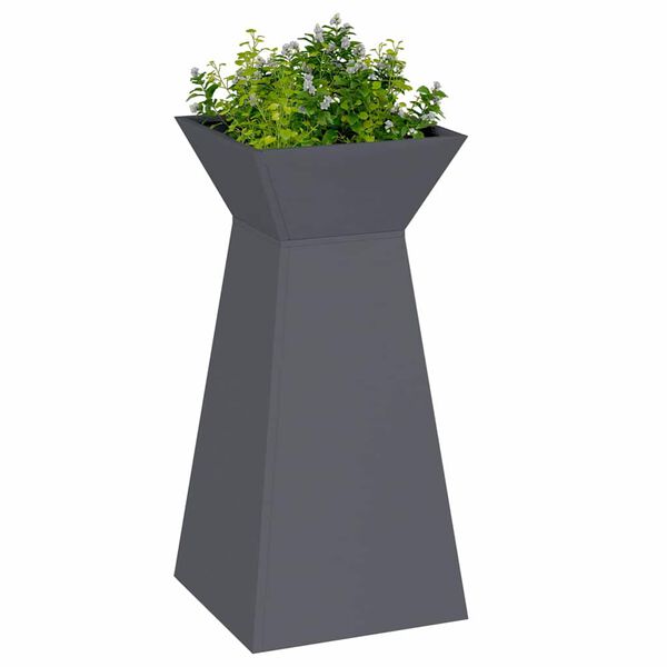 vidaXL Pilaar Plantenbak 2 pcs Antraciet 35 x 35 x 73 cm