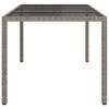 vidaXL Tuintafel 190x90x75 cm gehard glas en poly rattan grijs