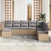 vidaXL Tuin Sofa Set 8 pcs Beige Poly riet