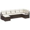 vidaXL Bankstel 7 st Bruin en Cr&egrave;me poly rattan
