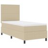 vidaXL LED Box Spring Bed Lichtgrijs en wit. 80 x 200 cm Katoen Stof