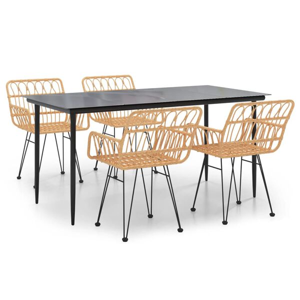 vidaXL 5-delige Tuinset poly rattan