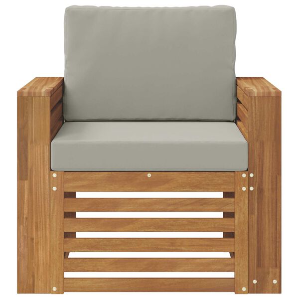 vidaXL Buiten bankenset Massief Acaciahout en Polyester Naturel