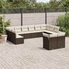 vidaXL 12-delige Loungeset met kussens poly rattan bruin