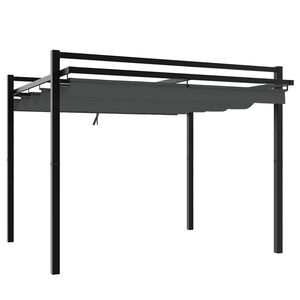 vidaXL Prieel met uittrekbaar dak 3x3 m aluminium antracietkleurig