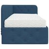 vidaXL Hoekbedframe met matras met hoofdeinde Blauw 80 x 200 cm Stof