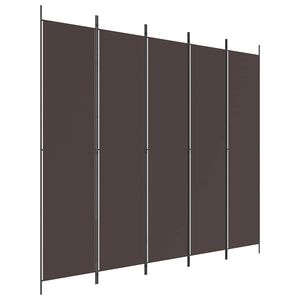 vidaXL Kamerscherm met 5 panelen 250x220 cm stof bruin