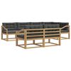 vidaXL Buiten bankenset 6 st Wit en antracietkleurig Polyester