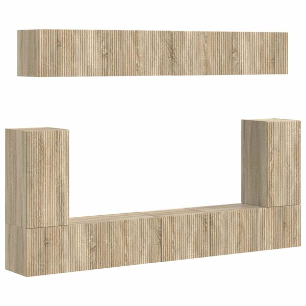 vidaXL Tv-meubelset Wandgemonteerd 5 pcs Sonoma Eiken Bewerkt hout