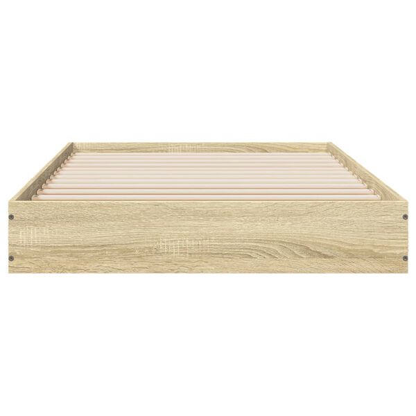 vidaXL Bedframe zonder matras hout sonoma eikenkleurig 75x190 cm