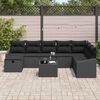 vidaXL Tuin Sofa Set met kussen 9 pcs Zwart 55 x 62 x 69 cm Poly riet