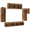 vidaXL Tv-meubelset met LED-striplichten 6 pcs Oud hout Bewerkt hout