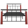 vidaXL Bedframe metaal en massief eikenhout 100x200 cm