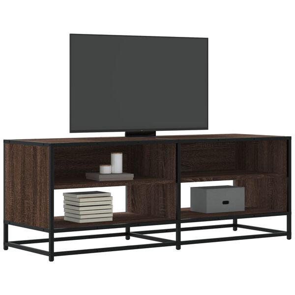 vidaXL Tv-meubel 120,5x40x46 cm bewerkt hout metaal bruin eikenkleur