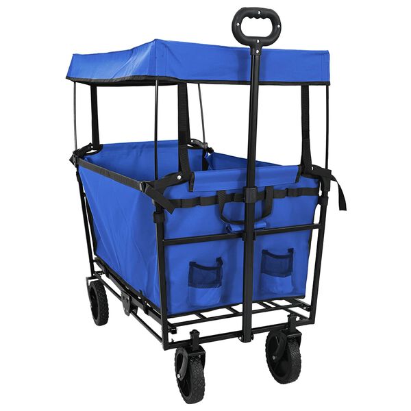 vidaXL Vouwbare Handtrolley Zwart 105 x 56.5 x 116 cm Oxford Stof